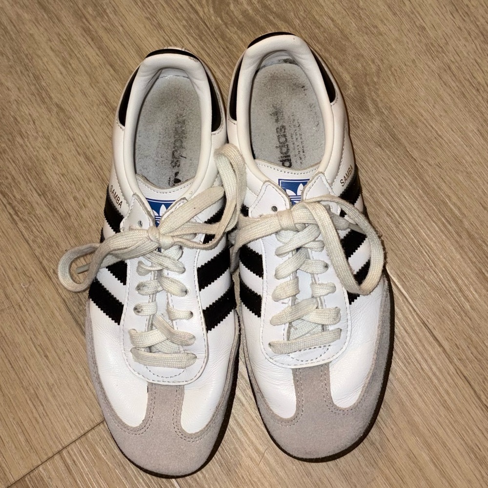 Adidas Samba White Black Brown Sneakers Mens 5.5 womens 7 - Picture 2 of 6